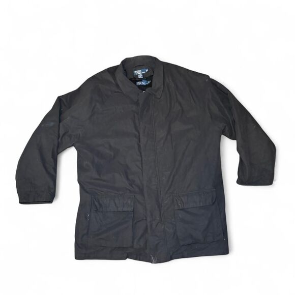 Polo Ralph Lauren Men’s XXL Coat Black Barn Jacket Snap-In Wool Liner Heavy - Picture 1 of 6